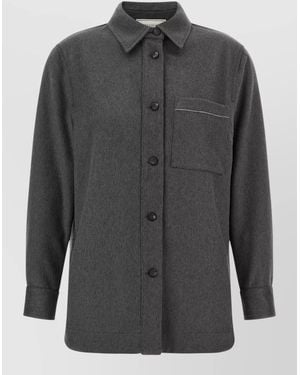 Peserico Virgin Wool Overshirt Jacket - Gray