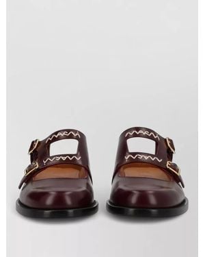 Marni Bambi 3.0 Moccasin Mules Cutout Embroidery - Brown