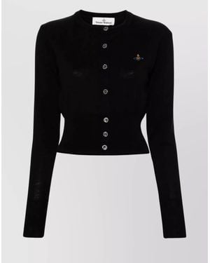 Vivienne Westwood Wool Cropped Cardigan Long Sleeves - Black