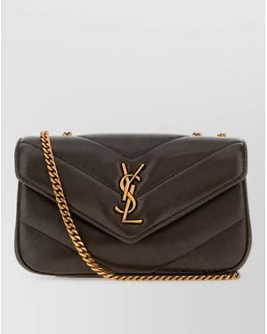 Saint Laurent Loulou Mini Leather Clutch Bag - Black