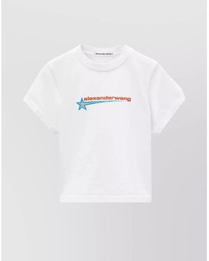 Alexander Wang Star Design Crystal Jersey T-Shirt - White