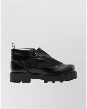 Givenchy Leather Paneled Ankle Boots - Black