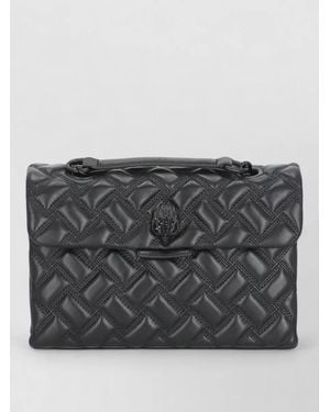 Kurt Geiger Leather Shoulder Bag Rhinestone Detail Straps - Gray