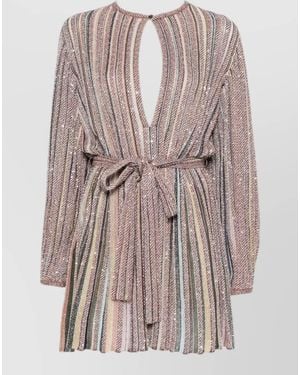 Missoni Metallic Fine-Knit Striped Mini Dress - Multicolor