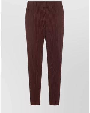 Homme Plissé Issey Miyake Pants With Elastic Waistband And Tapered Leg - Purple