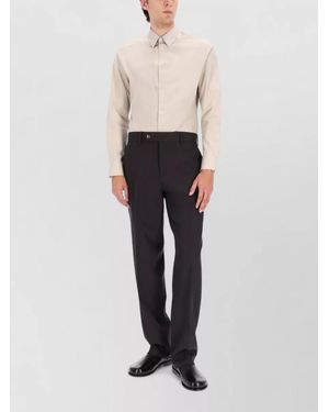 Fendi Cotton Shirt Regular Fit Button Collar - White