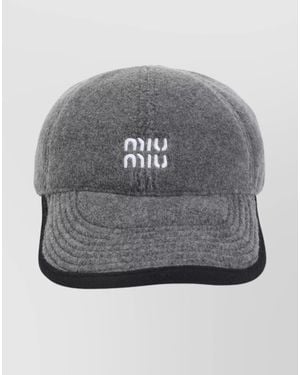 Miu Miu Flannel Baseball Cap - Grey