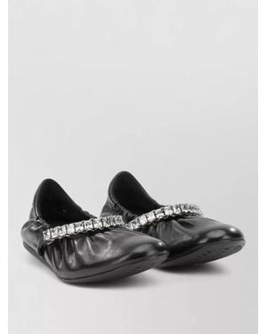 Jimmy Choo Leather Ballerina Flats - Black