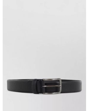 SAIT Saffiano Leather Belt Adjustable Metal Buckle - Grey