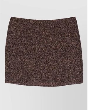 ERMANNO FIRENZE Herringbone Mini Skirt - Brown