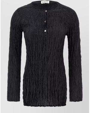 P.A.R.O.S.H. Soph Blouse Button Detail Long Sleeves - Black