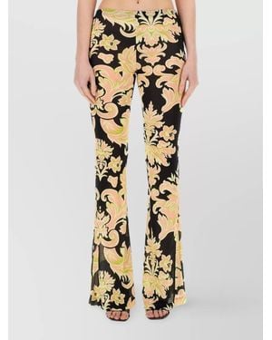 Etro Printed Slim-Fit Flared Pants - Metallic