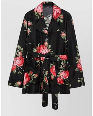 Dolce & Gabbana Vanity Shirt Rose Bouquet Print Belt - Multicolor