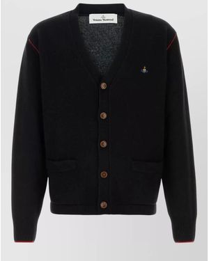 Vivienne Westwood Wool Blend Alex Cardigan V Neckline - Black