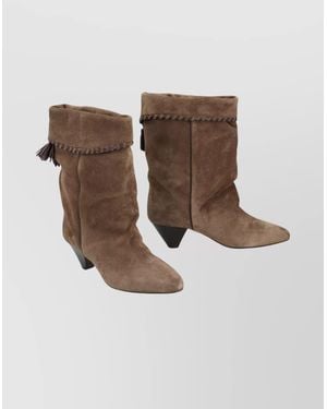 Isabel Marant Suede Ankle Boots Featuring Cone Heel - Brown