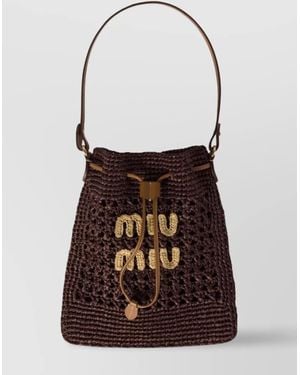 Miu Miu Woven Mini-Bag Adjustable Strap - White