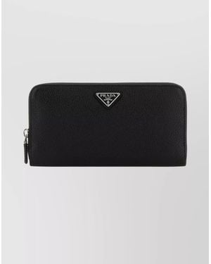 Prada Textured Leather Wallet And Cardholder - Black