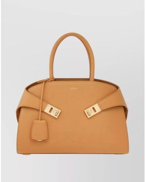 Ferragamo Embrace Natural Grain Calfskin Shoulder Bag