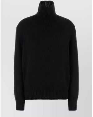 The Row Cashmere Blend Plira Turtleneck Sweater - Black