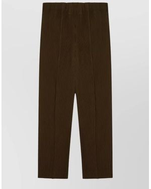 Homme Plissé Issey Miyake Straight Leg Pleated Tailored Trousers - Green