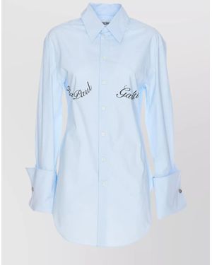 Jean Paul Gaultier Collared Neck Shirt Cuffed Sleeves - Blue