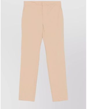 Twinset Straight Leg Pants Belt Loops - Natural