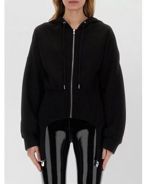 Fiorucci Cropped Hooded Sweatshirt And Suspenders - Black