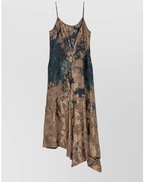 Uma Wang Linen-Blend Midi Dress - Multicolor