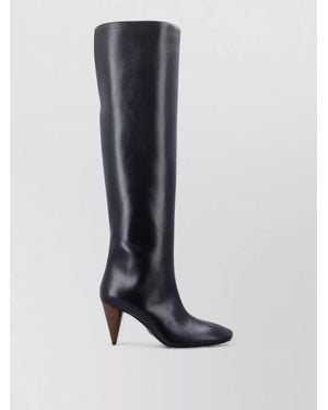 Stella McCartney Leather Knee-High Boots - Blue