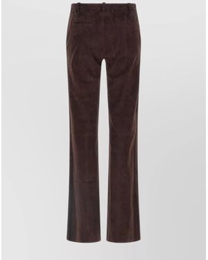 Stouls Flared Leg Pants Belt Loops - Brown