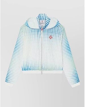 CASABLANCA Pills Nylon Hooded Zip Jacket Shorts - Blue