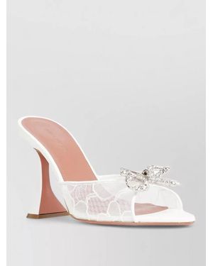 AMINA MUADDI Rosie Crystal Bow Open Toe Sandals - Pink