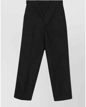 Prada Tailored Pants Back Pockets Pleated Design - Black