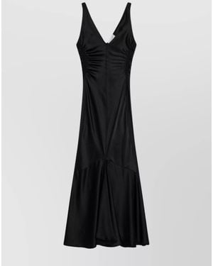 Sportmax Katia V-Neck Midi Dress - Black