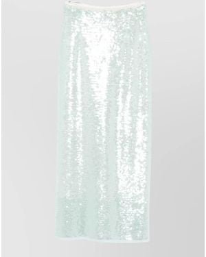 forte_forte High Waist Midi Skirt Sequin Embellishment - White