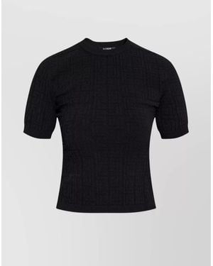 Balmain Textured Pattern Knit Top - Black
