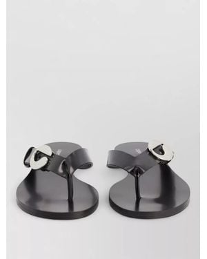 Coperni Leather Flat Slides - Gray