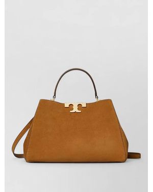 Tory Burch Eleanor Suede Satchel Shoulder Bag - Brown