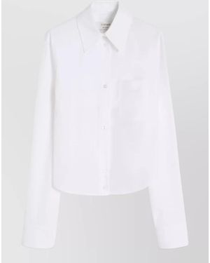 Sportmax Cropped Cotton Blend Shirt - White