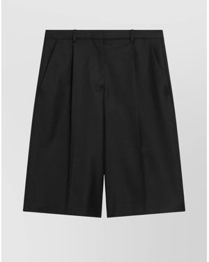Loulou de Saison Wool Bermuda Shorts Pleated Design - Black