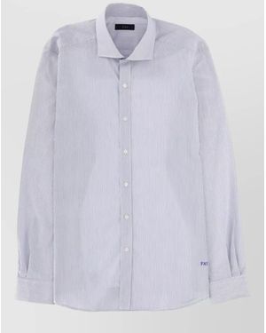 Fay Striped Cotton Regular-Fit Shirt - White