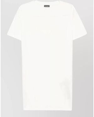 Emporio Armani Short Sleeve Crew Neck Beach Cover Top - White