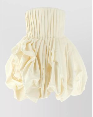Carolina Herrera Silk Mini Dress - Natural