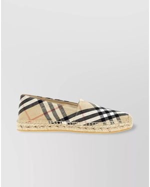Burberry Canvas Check Pattern Espadrilles With Round Toe - Metallic