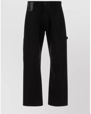 Junya Watanabe Cotton Wide Leg Pants Featuring Pockets - Black