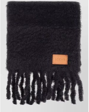 Loewe Brushed Wool Scarf - Black