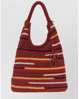 JW Anderson Soft Knit Hobo Style Shoulder Bag - Red