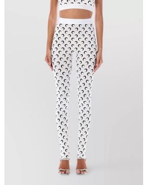 Marine Serre Moon Print High-Rise Skinny Leggings - Natural