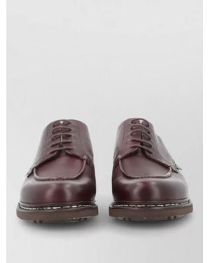 Paraboot Derby Shoes Round Toe Chunky Sole Leather - Brown