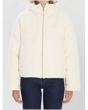 Gucci Wool Blend Hooded Bomber Jacket - White